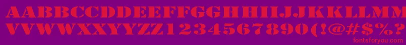 RudyExpanded Font – Red Fonts on Purple Background