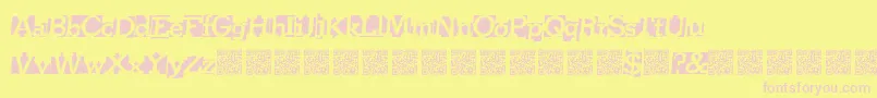 フォントHeavyloading – ピンクのフォント、黄色の背景