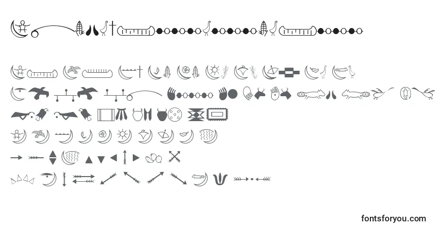 Czcionka Americanindian – alfabet, cyfry, specjalne znaki