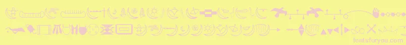 Americanindian Font – Pink Fonts on Yellow Background