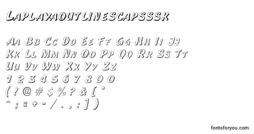 A fonte Laplayaoutlinescapsssk – alfabeto, números, caracteres especiais