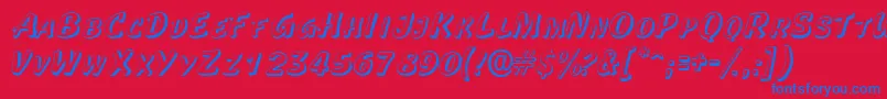 Laplayaoutlinescapsssk Font – Blue Fonts on Red Background