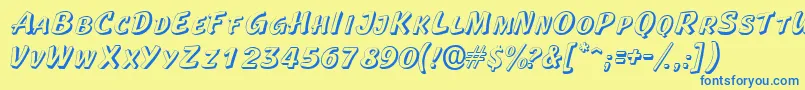 Laplayaoutlinescapsssk Font – Blue Fonts on Yellow Background