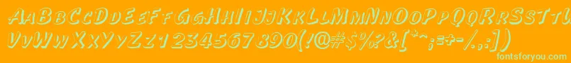 Laplayaoutlinescapsssk Font – Green Fonts on Orange Background