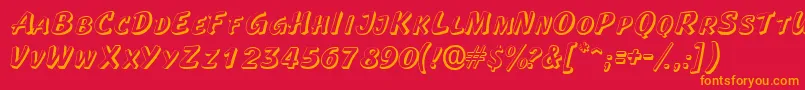 Laplayaoutlinescapsssk Font – Orange Fonts on Red Background