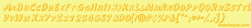 Laplayaoutlinescapsssk Font – Orange Fonts on Yellow Background