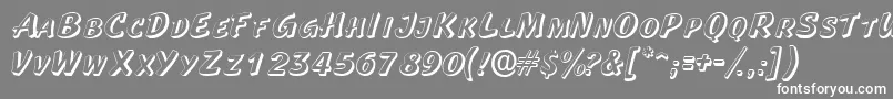 フォントLaplayaoutlinescapsssk – 灰色の背景に白い文字