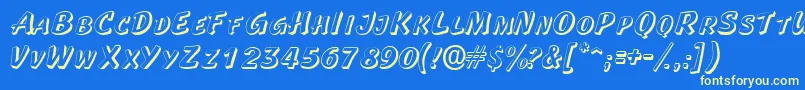 Laplayaoutlinescapsssk Font – Yellow Fonts on Blue Background