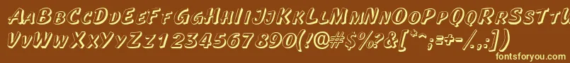 Laplayaoutlinescapsssk Font – Yellow Fonts on Brown Background