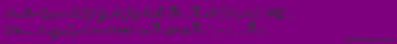 Santo-Schriftart – Schwarze Schriften auf violettem Hintergrund