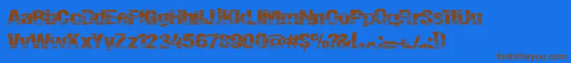 フォントSummerfestival – 茶色の文字が青い背景にあります。