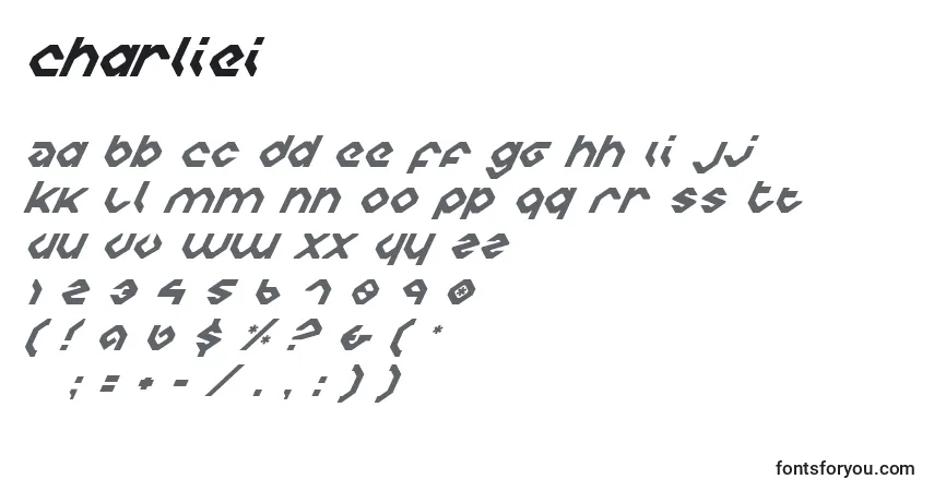 Schriftart Charliei – Alphabet, Zahlen, spezielle Symbole