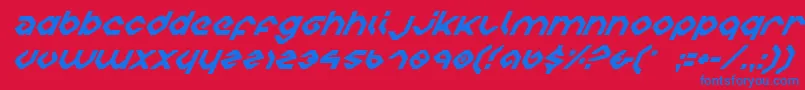 フォントCharliei – 赤い背景に青い文字