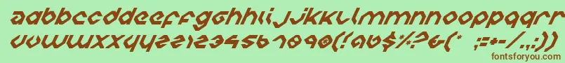 フォントCharliei – 緑の背景に茶色のフォント