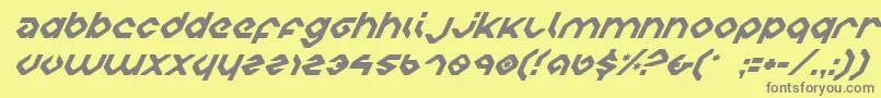 フォントCharliei – 黄色の背景に灰色の文字