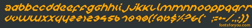 フォントCharliei – 黒い背景にオレンジの文字