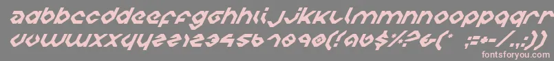 フォントCharliei – 灰色の背景にピンクのフォント