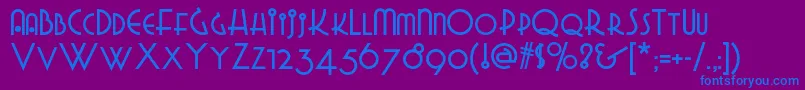Gradogradoonf Font – Blue Fonts on Purple Background