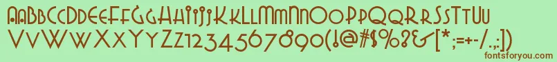 Gradogradoonf Font – Brown Fonts on Green Background