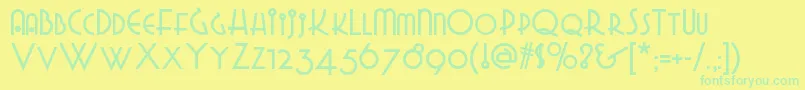 Gradogradoonf Font – Green Fonts on Yellow Background