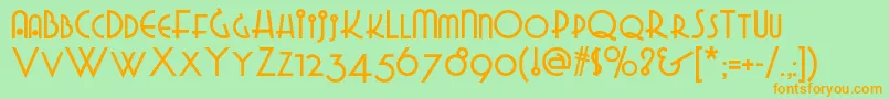Gradogradoonf Font – Orange Fonts on Green Background