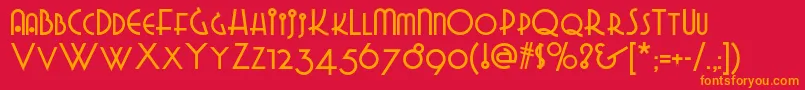 Gradogradoonf Font – Orange Fonts on Red Background