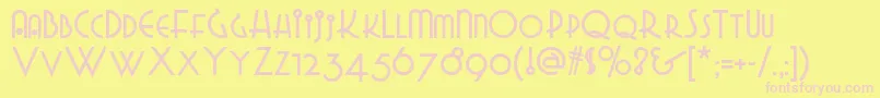 Gradogradoonf Font – Pink Fonts on Yellow Background