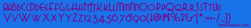 Gradogradoonf Font – Purple Fonts on Blue Background