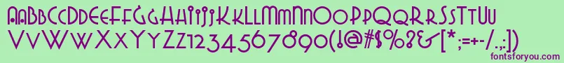 Gradogradoonf Font – Purple Fonts on Green Background