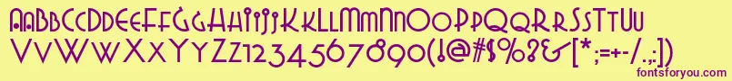 Gradogradoonf Font – Purple Fonts on Yellow Background