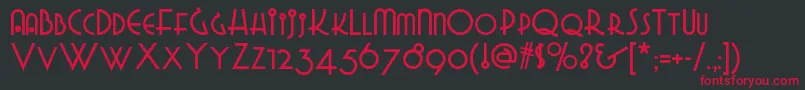 Gradogradoonf Font – Red Fonts on Black Background