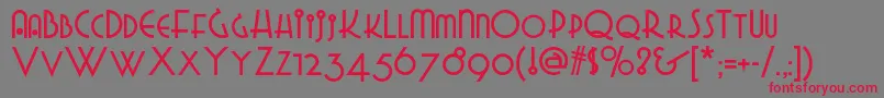 Gradogradoonf-Schriftart – Rote Schriften auf grauem Hintergrund