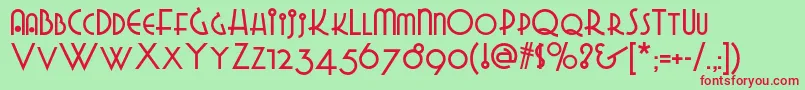 Gradogradoonf Font – Red Fonts on Green Background