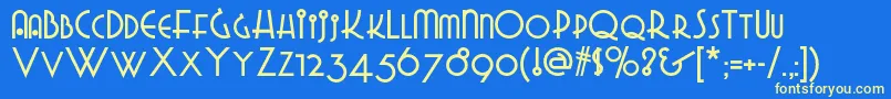 Gradogradoonf Font – Yellow Fonts on Blue Background