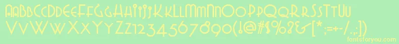 Gradogradoonf Font – Yellow Fonts on Green Background