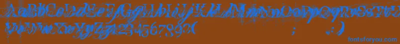 TurboRipped Font – Blue Fonts on Brown Background