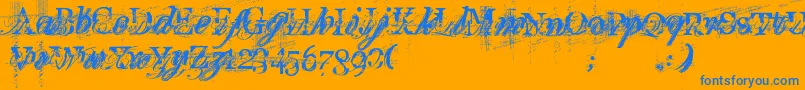 TurboRipped Font – Blue Fonts on Orange Background
