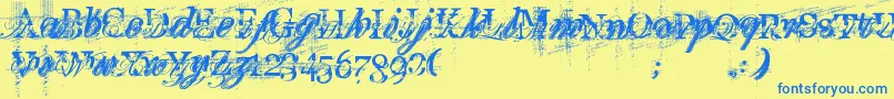 TurboRipped Font – Blue Fonts on Yellow Background