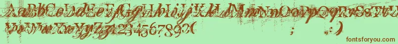 TurboRipped Font – Brown Fonts on Green Background