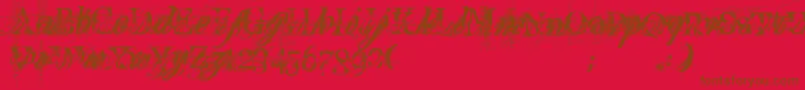TurboRipped Font – Brown Fonts on Red Background