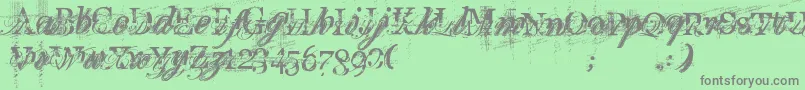 フォントTurboRipped – 緑の背景に灰色の文字