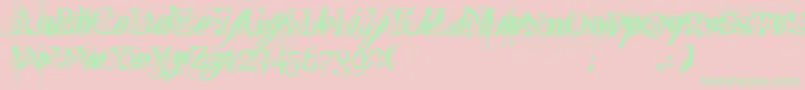 TurboRipped Font – Green Fonts on Pink Background