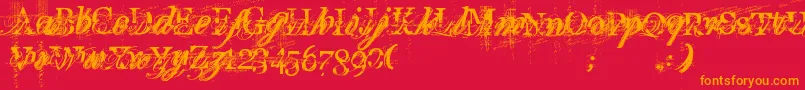 TurboRipped Font – Orange Fonts on Red Background