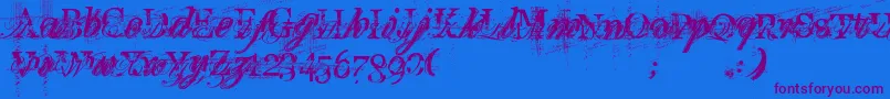 TurboRipped Font – Purple Fonts on Blue Background