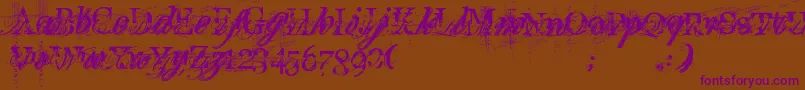 TurboRipped Font – Purple Fonts on Brown Background
