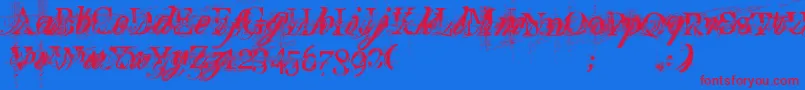 TurboRipped Font – Red Fonts on Blue Background