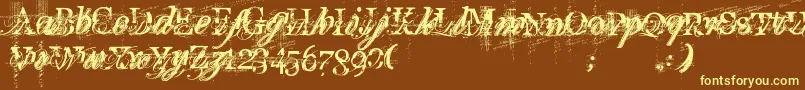 Подробнее о шрифте TurboRipped Шрифт TurboRipped – жёлтые шрифты на коричневом фоне