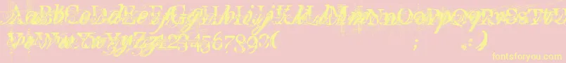 TurboRipped Font – Yellow Fonts on Pink Background