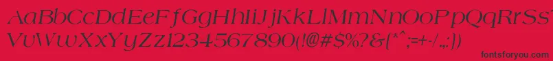 Fonte AgateNormalItalic – fontes pretas em um fundo vermelho