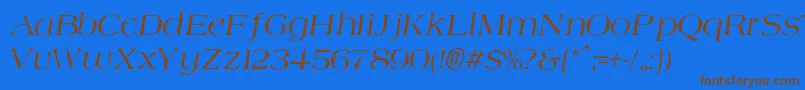 Saiba mais sobre a fonte AgateNormalItalic Fonte AgateNormalItalic – fontes marrons em um fundo azul